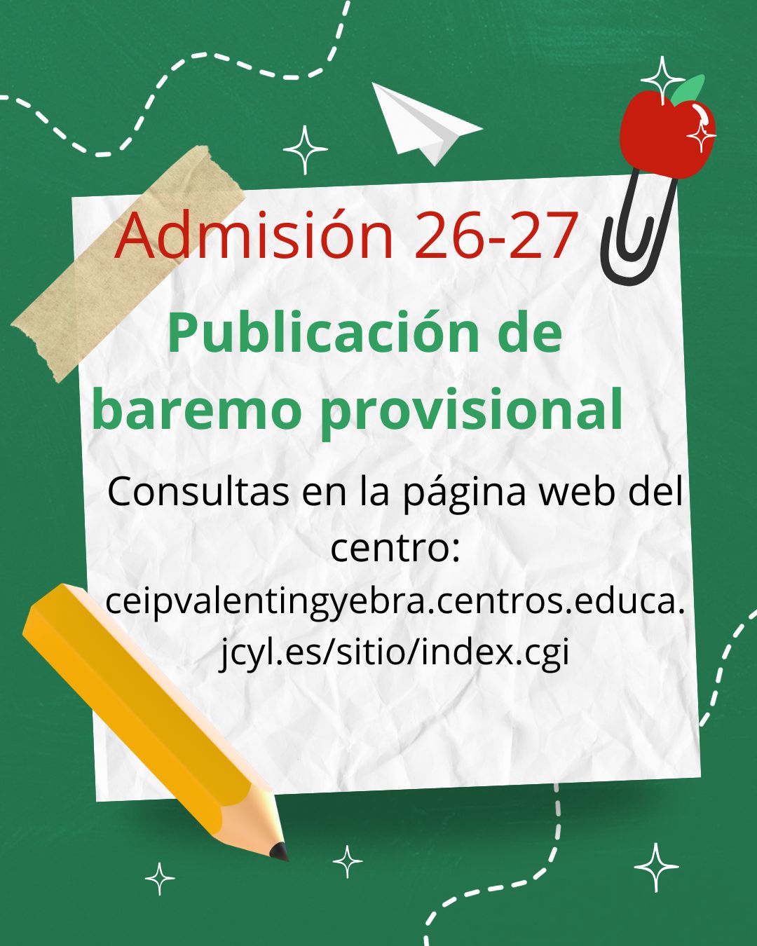 baremo provisional 26-27 admisión