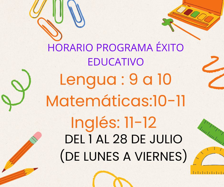 horario exito educativo julio 26
